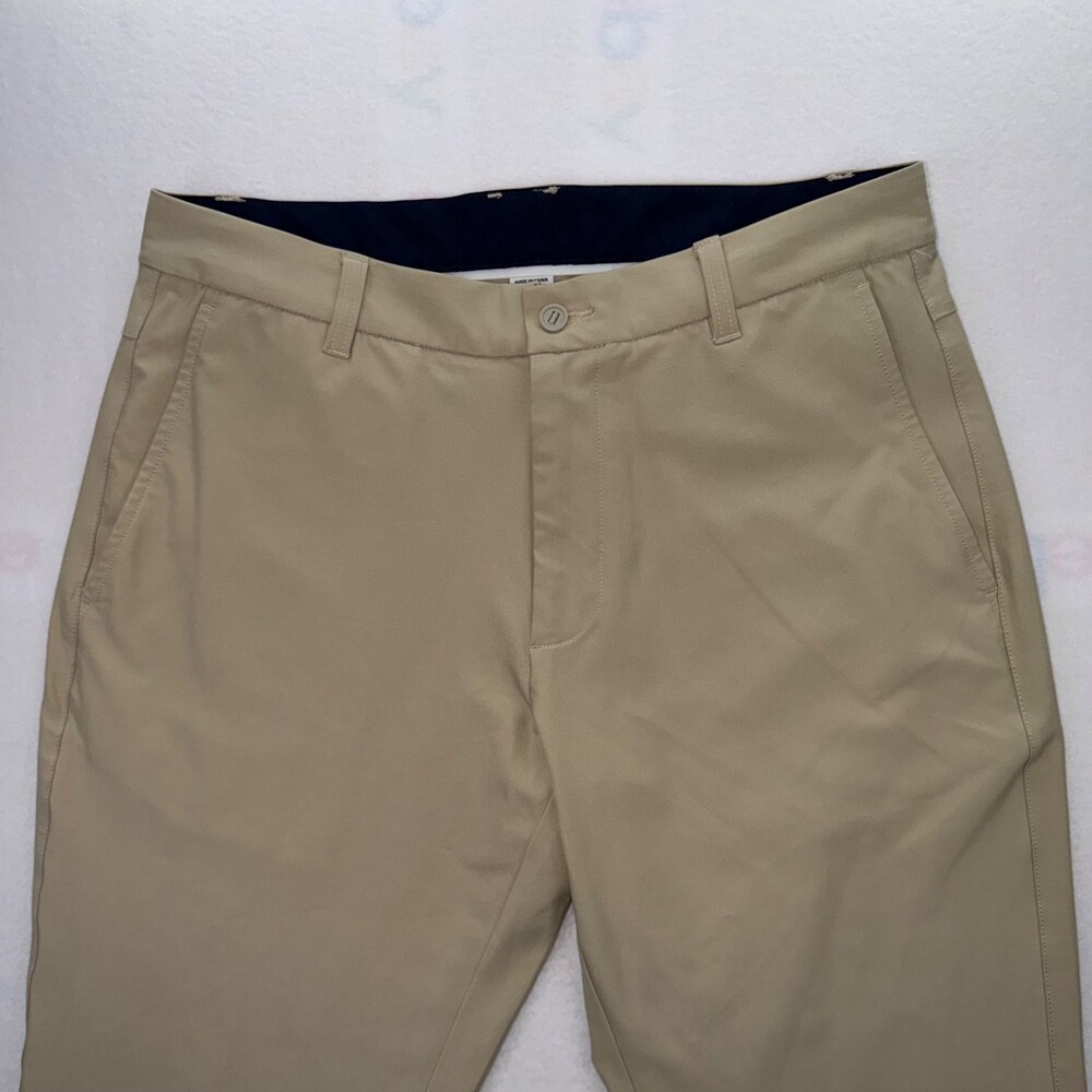 Foot Joy Pants Golf performance Mens 33x34 Khaki Flat Front Polyester Spandex FJ